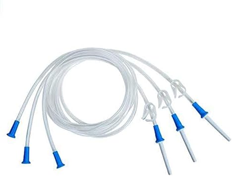 HealthAndYogaTM Replacement Enema Tubing Super Economical, Hygienic, Medical Grade PVC - 1.5 Meter with Hose Clamp and Nozzle Enema Supplies Compatible with most Bucket Bag Kits 3 Set
