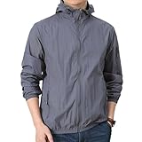 [Ｋａｙｉｙａｓｕ] ラッシュガード メンズ ジャケット 夏服 ウインドブレーカー 薄手 軽量 接触冷感 フード付き ラッシュパーカー 日焼け防止 ハイキング 釣り アウトドア アウター 大きいサイズ マウンテンパーカー（グレー XL）