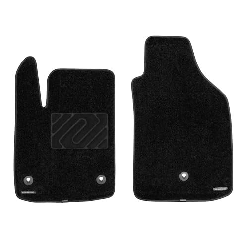 WENNEBIRD Superior Carpet Front Row Floor Mats for 2011-2019 Fiat 500 (Not for Abarth 595), 0.6-Inch Ultra-Thick, Noise-Reducing, All-Weather Waterproof Anti-Slip – 2-Pc Set
