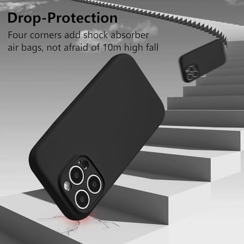 UCASONG for iPhone 16 Pro Max Case Silicone,with [Full Camera Protection][Soft Anti-Scratch Microfiber Lining],Liquid Silicone Ultra Slim Soft Shockproof Phone Case for Men Women Girls-Black by UCASONG - Image 5