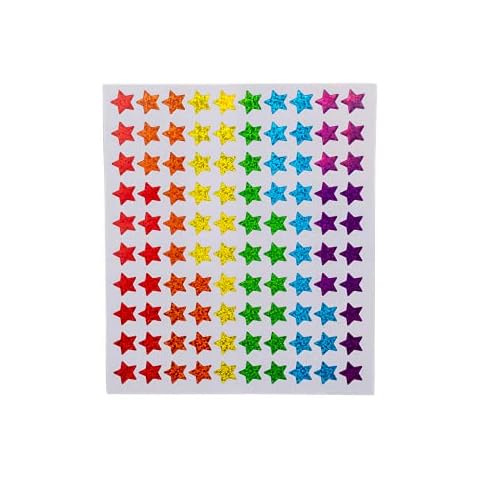 Storm&Lighthouse 600x Holographic Star Stickers (1.4cm) 6 Assorted Coloured Stars Mini Teacher Reward Stickers Scrapbook Stars for Crafts Glitter Art and Craft Classroom Resource Cover