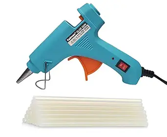 Fadman Electric 20W Turquoise Mini Hot Melt Glue Gun With 18 Pcs Hot Melt Glue Stick Standard Temperature Corded Glue Gun (7 mm)