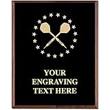 Darts Plaques, Custom Engraved Dart Trophy Plaque Award, Great Customizable Darts Gift