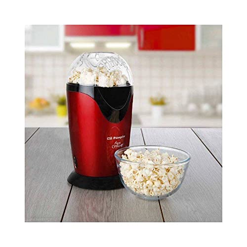 Orbegozo PA 4300 - Macchina per popcorn portatile, senza olio, funzionamento rapido, secchio di misurazione, 1000 W, rosso metallizzato - 4