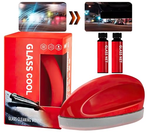 Glass Cool - Limpiador de parabrisas fresco para vidrio, cepillo de limpieza de película de aceite automotriz, nuevo revestimiento de vidrio para parabrisas con limpiador adicional, removedor de