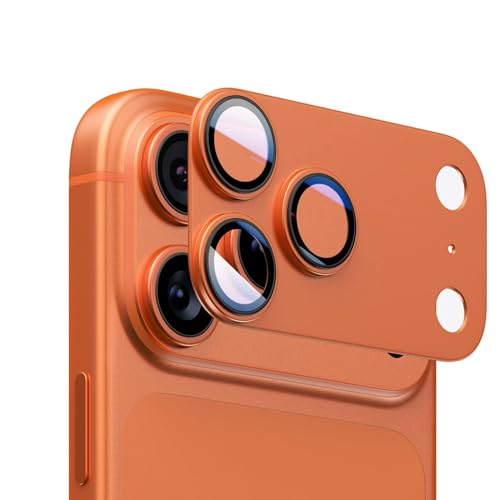 Camera Lens Tempered Glass Metal Protector for iPhone 17 Pro Max, Orange - image 1