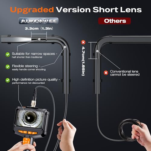 Image of 1920P HD Endoscope Camera with Light, 4.3 inch IPS Handheld Borescope