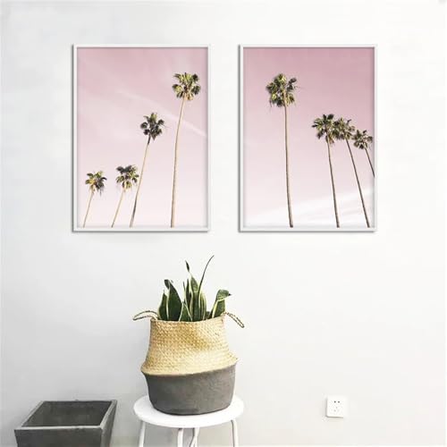 Affiche de paysage minimaliste de palmier WBYZAC décoration murale pour le bureau