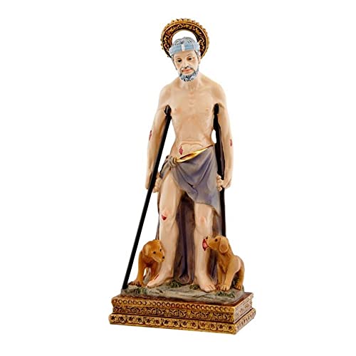 REGALOS LLUNA San Lázaro Figura 15 Cm. Imagen Resina Detalles Peana Decoración