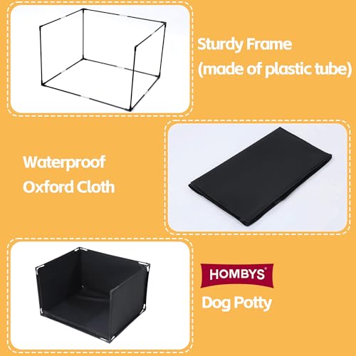 Image of HOMBYS Dog Pee Pad Holder with High Walls, No-Spill Indoor Potty for Large Dogs, Foldable Puppy Litter Box, Patent Pending (25.2 inch Lx21.3 Wx15.7 H)