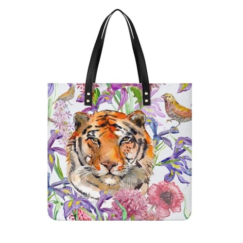 Sac shopping fleur oiseau pour femmes le grand tote bag en toile idéal pour vos sorties de gare
