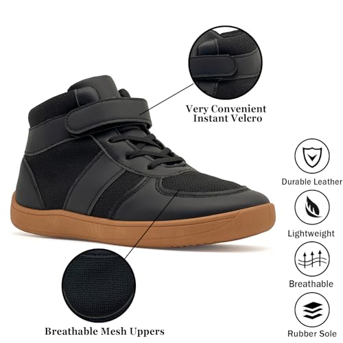 Kids Barefoot Wide Toe Shoes High Top Wrestling Boxing Shoes Comfort Hiking Boots Comfort Zero Drop Minimalist Sneaker for Little Big Kid2