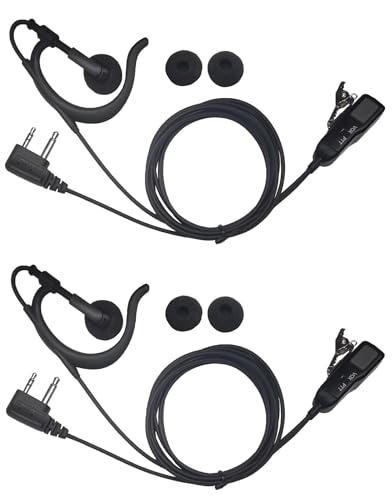 CYen Two-Way Radio Earpiece Compatible Midland Ear-Clip Headset for Midland Walkie Talkie Earpiece GXT1000VP4 T51VP3 T10 X LXT600VP3 2 Pack