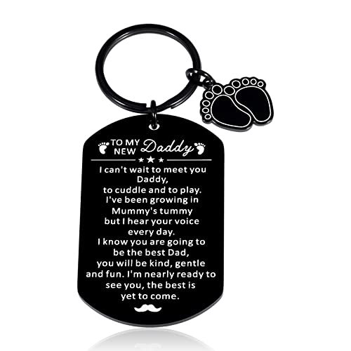 STVK First Fathers Day Gift for Husband, New Dad Gifts for Husband-Fathers Day Keychains, First Time Dad Gifts, Pregnancy Announcement for New Dads, Pregnant Gift for Daddy, New Father to Be Present