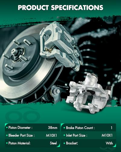 Image of SCITOO 18B5477 Rear Left Disc Brake Caliper Assembly w /Bracket For Ford For Fusion /For Police Responder Hybrid /For SSV Plug-In Hybrid,For Lincoln For Continental /For MKZ