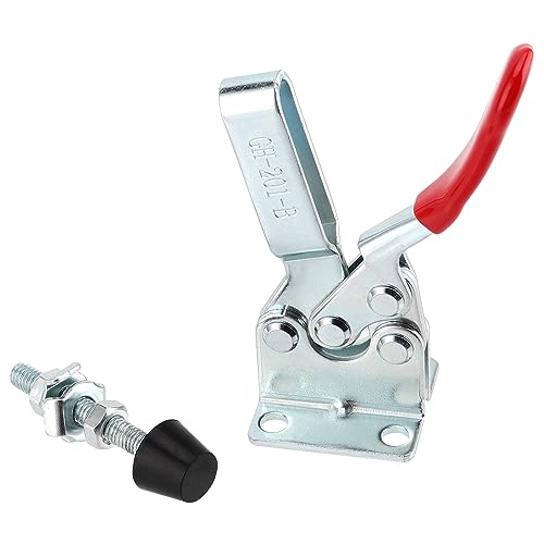 NGOSUET 6 Stück Kniehebelspanner Vertikal 100kg GH-201-B Schnellspanner Waagerecht Spanner Horizontal Toggle Clamp Verstellbar Toggle Lever Clamp für Maschinenbetrieb, Zimmerei, Schweißen, Rot