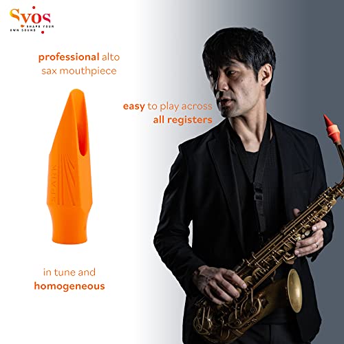 Syos Alto Saxophone Mouthpiece, Spark Model, 7 Tip Opening, Carmine Red, Improve The Sound Of Your Sax With This Easy-To-Play, Bright And Powerful Alto Sax Mouthpiece #TOP1