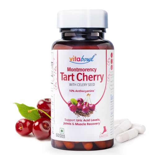 Image of Montmorency Tart Cherry with Celery Seed | Equivalent to 15,000mg of Tart Cherry | Supports Bone & Joints, Healthy Uric Acid Levels & Natural Sleep Cycles | Grown in Michigan, USA - 60 Count (Pack of 1)
