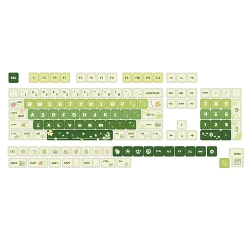 Touches de clavier mécanique vert clair XDA en PBT 133 touches