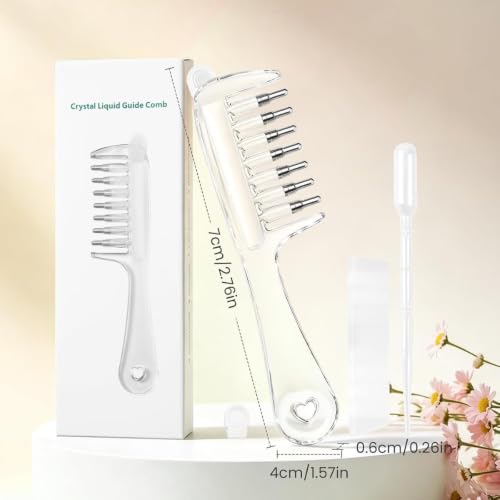 Image of Go well Hair Oil Applicator Comb, Refillable Scalp Massager & Liquid Dispenser with Storage Base, Even Oil Distribution Tool for All Hair Types & Growth Routines pack of 01