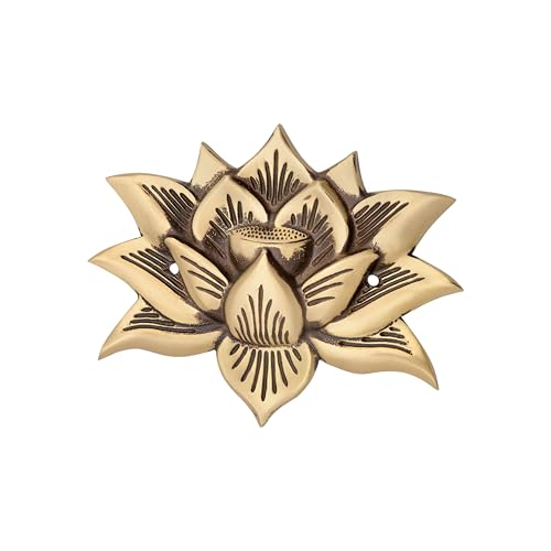 Image of Antique Brass Finish Kamal /Lotus Shape Door Hanging | Decorative Wall & Door Accent for Home Entrance | Traditional Indian Door Decor | Pooja Room, Main Door, Temple & Festive Decoration