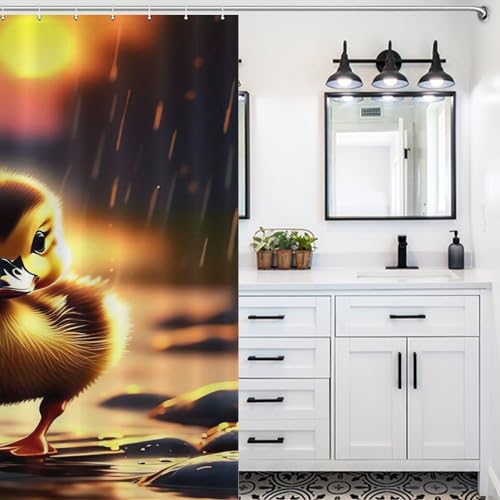 Rideau de douche polyester 183x183 anti-éclaboussures jaune - 5
