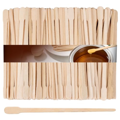 RAQEHO 200Pcs Eyebrow Wax Sticks - Small Wooden Waxing Sticks Wooden Wax Applicator for Nose Eyebrows Lips Hair Removal Waxing Essentials Mini Craft WoodSticks Esthetician Supplies for Home Salon Use