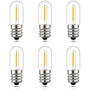 Hcnew E12 LED 1 W gloeilamp T16 kleine gloeilamp E12 warm wit 2200 K mini vintage kandelaar lamp 1 W vervangt 10 watt gloeilampen, voor nachtlampje, tafellampen, zoutlampen, 220V-240V, verpakking van