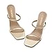 DREAM PAIRS Women's Slides Wedge Sandals Two Strap Square Open Toe Dress Shoes,Size 7,Gold,SDPW2224W