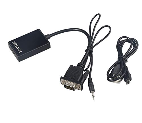 VicTsing VGA to HDMI Converter Adapter, Output 1080P VGA Male to HDMI Female Audio Video Cable Converter Adapter, for HDTV/AV/HDTV, Supply A Free USB Cable