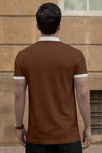 Image of Avix Men's Short Sleeve Polo T-Shirt with Collar and Cuffs, Regular Fit Casual T-Shirt, Stylish Comfortable Breathable Polo Tee for Men, Everyday Wear, Office, Travel & Weekend
