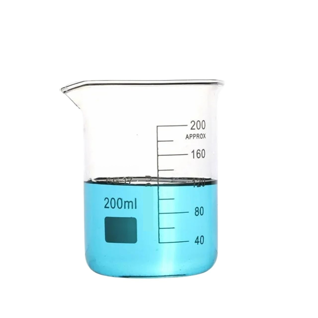 Zlewka laboratoryjna, Zlewka ze szkła borokrzemowego, niska miarka, wylewka z podziałką 25-1000 ml