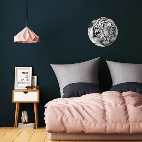 Horloge murale tigre noir et blanc silencieuse moderne à piles