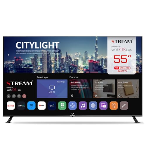 Stream System - WebOS TV Smart 55' 7.4, UHD 4K, LG Magic Remote Control, HDR10, Frameless (senza cornice), Controllo vocale compatibile con (LG Thinq AI + Alexa) Modalità Hotel incluso - Modello