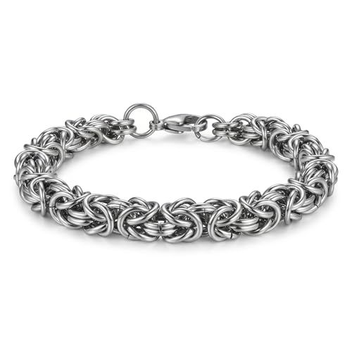Image of THE MEN THING REINFORCED - 7mm Stainless Steel Bracelet, American Style - Hip Hop Biker Bracelet 8 inch with Lobster Claw Buckle for Men & Boys