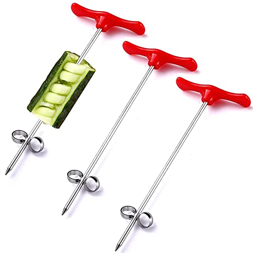 Aieraczy 3 Pièces Tour de Pomme de Terre Coupeur, Spirale Twister de Pommes de Terre, Coupeur de Tour de Pomme de Terre, Acier Inoxydable Coupe-Spirale pour...