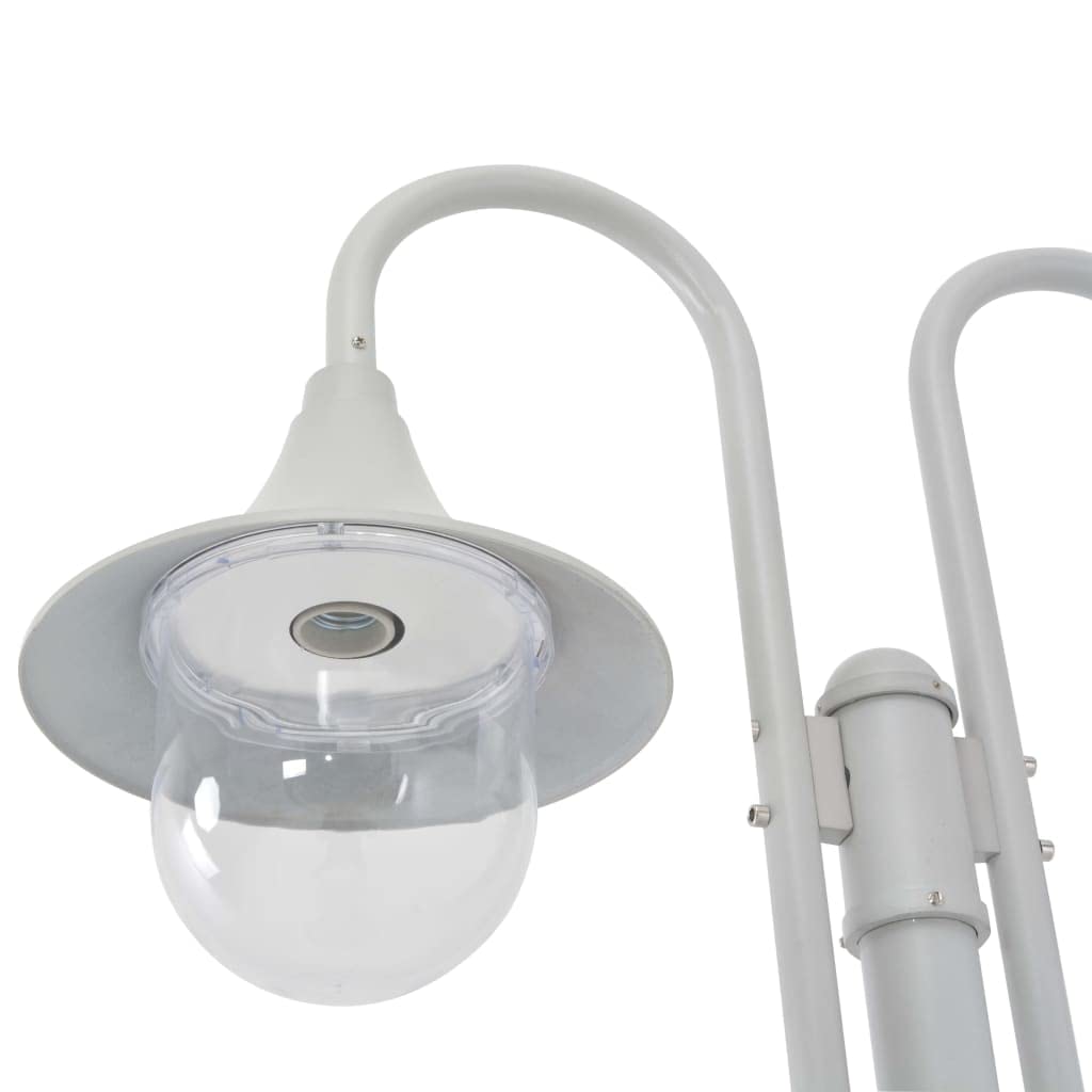 vidaXL Farolas de Jardín con 2 Luces Aluminio Blanca 220 cm Iluminación Patio