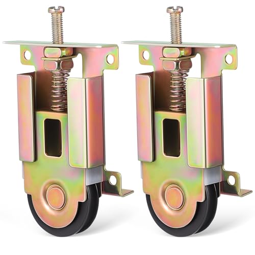 UKCOCO Roulette Porte Coulissante Placard: 2 pièces porte placard coulissante Nylon Roulette Amortisseur pour Miroir Cadre En Bois En Métal
