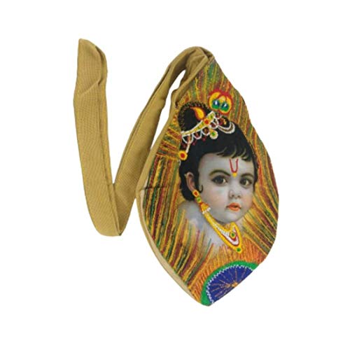 Bolsa Sree Krishna Japa para guardar tus cuentas de meditación en el altar 4