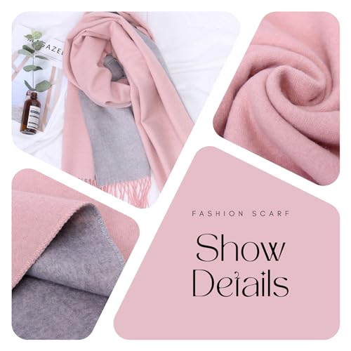 Scarf Wraps for Women, Winter Scarf Necklace, Warm Double Color Scarves, 6.5 Feet Long Women Scarf2