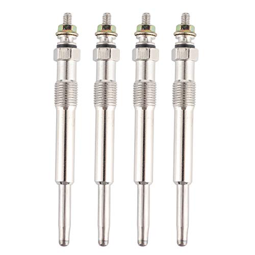Aramox Glow Plugs,4Pcs/Set Universal Iron Glow Plugs Pre‑Heating Heater Plug Silver Fit for Focus/Transit/C‑