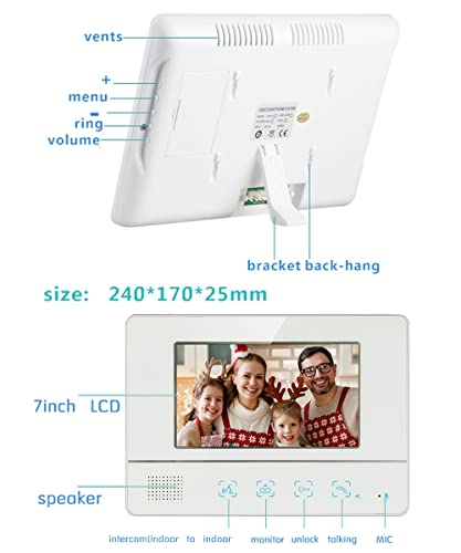 MOUNTAINONE Videocitofono Cablato Monitor a Colori...