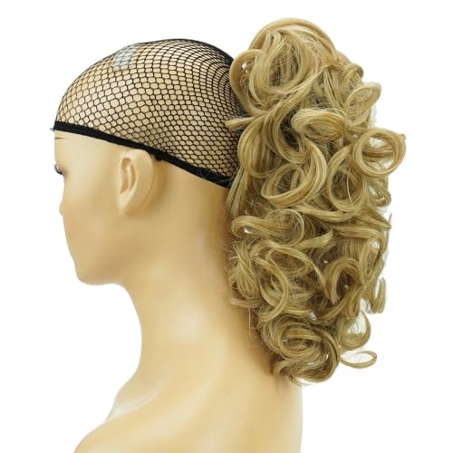 Coleta Postiza Cabello rizado de 12 pulgadas,Extensiones de cabello de cola de caballo de garra corta,Clip de cola de caballo en postizos for uso diario ponytail extension(27613)