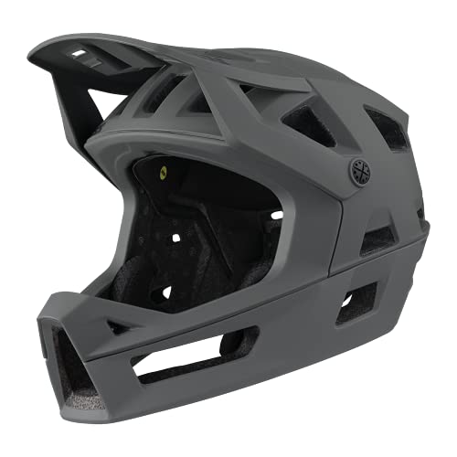 IXS Unisex Trigger FF MIPS (Graphite,ML)- Adjustable with Compatible Visor 57-59cm Adult Helmets for Men Women,Protective Gear with Quick Detach System & Magnetic Closure