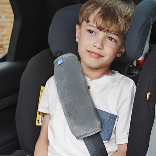 Image of COOLBEBE Seat Belt Pillow for Kids, Extra Soft Toddler Travel Pillow for Car Seat, Universal Carseat Strap Cushion Pads for Childs Baby People Adults, Grey