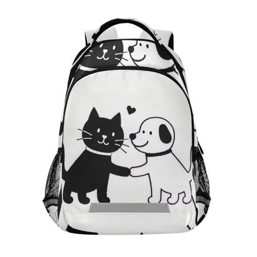 KLL Cartoon Shake Hands Cat Dog Cute Designed large backpack for kids with large bookbag for book bags for teenage girls boys mochilas escolares para ni?as de 10 a?os