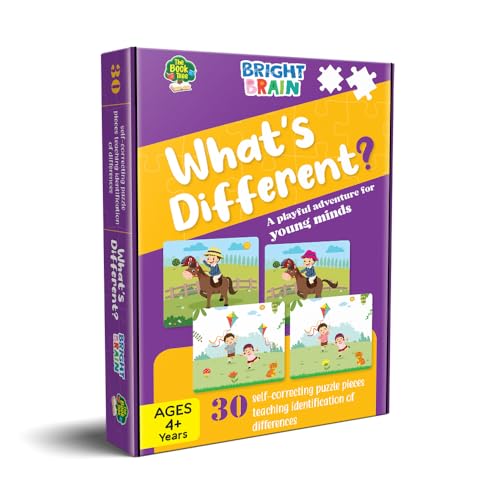 Image of Bright Brain Match The Difference Puzzle - 30 Self-Correcting Sets for Preschoolers | Visual Matching Game for Kids Age 4+ | Fun Learning Toy by Majestic Book Club