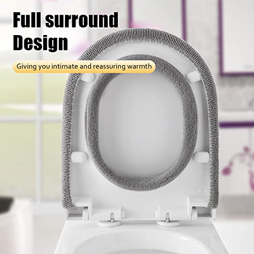 Legigo 5 Pack Thicker Bathroom Toilet Seat Cover Pads- Soft Warmer Toilet Seat Cushion Cover Stretchable Washable Fiber Cloth, Easy Installation Comfortable Toilet Lid Seat Cover(Pumpkin Modelling)