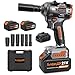 SundpeyPRO Pistola de Impacto a Batería 1000Nm, 21V Llave de Impacto sin Escobillas con 2 Baterías 4.0Ah, Destornillador de Impacto Eléctrico con 6 Enchufes y Cargador Rápido para Coche Hogar