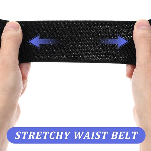 2 PCS Vintage Stretchy Waistband Wide Elastic Belts for Women Black White Stretch Waist Belt Adjustable Dress Waistband Stretchy Belt with Golden Buckle for Women Dresses4